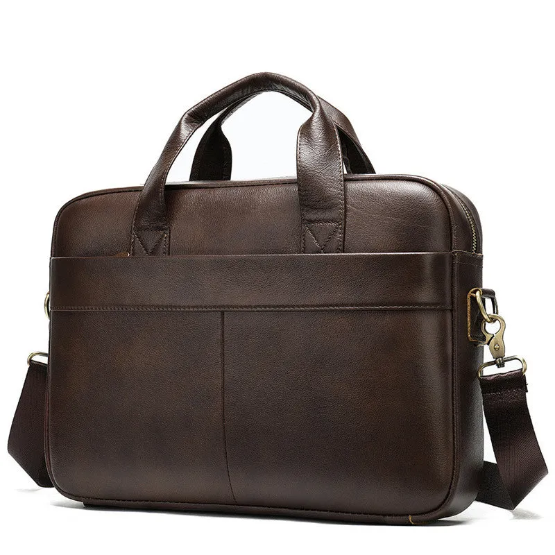 Business First Layer Leather Briefcase Bag