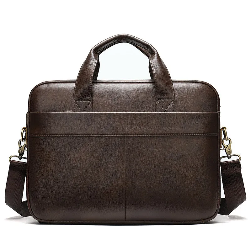 Business First Layer Leather Briefcase Bag