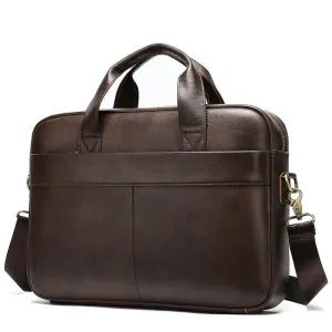 Business First Layer Leather Briefcase Bag