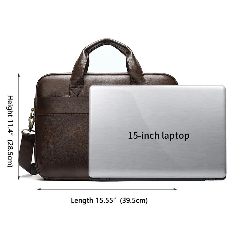 Business First Layer Leather Briefcase Bag