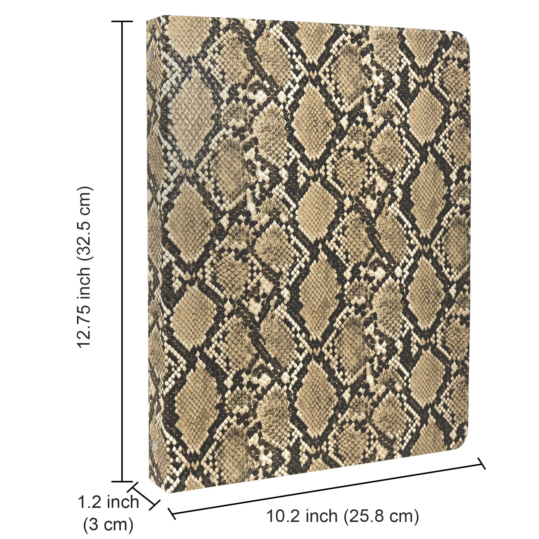 Business Padfolio File Folder,  Snake Texture PU Leather Portfolio Organizer Case with Clipboard and Document Pocket