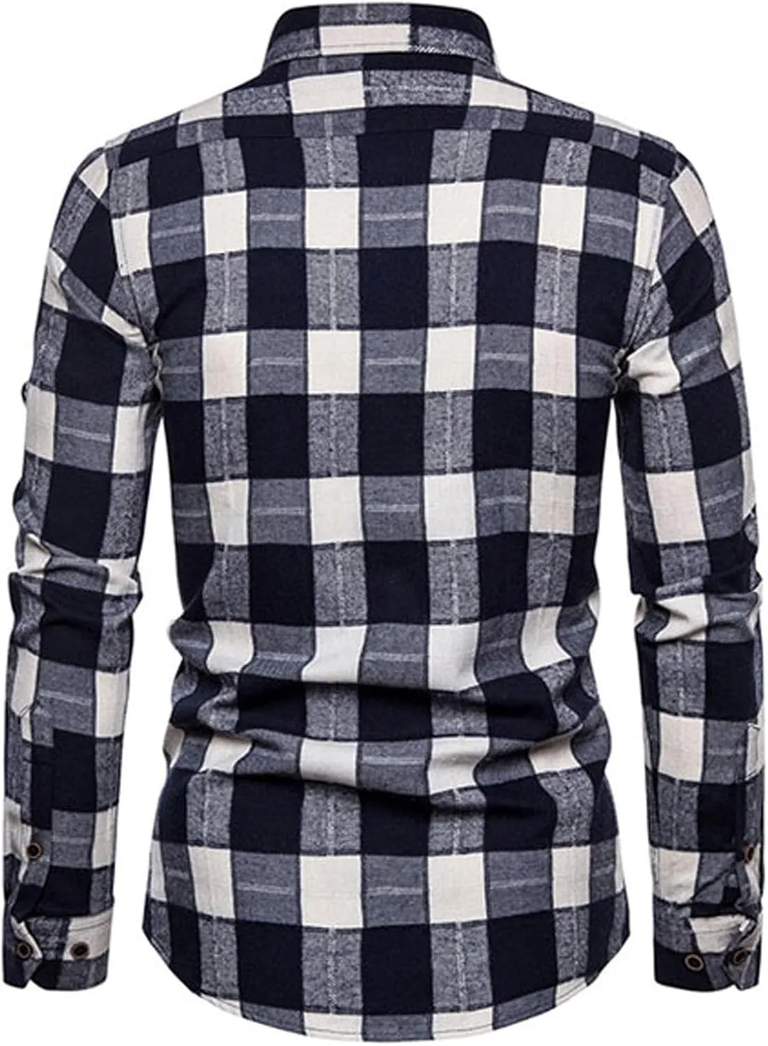 Button Down Shirt for Men Casual Plaid Y2K Shirt Slim Fit Lapel Long Sleeve Shirt Jacket Lightweight Flannel Shirts