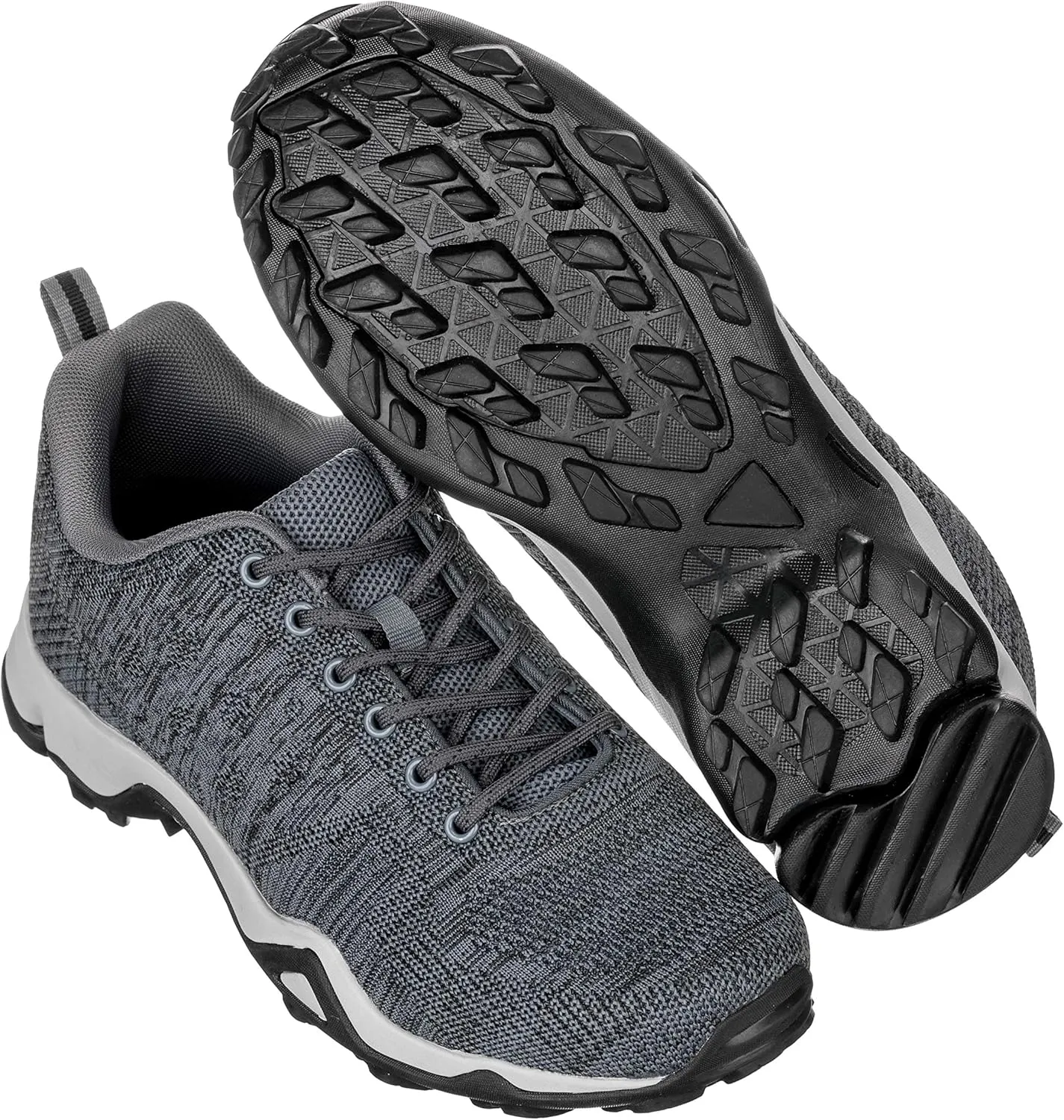 CALTO Men's Invisible Height Increasing Elevator Shoes - Grey Super Lightweight Sporty Sneakers - 2.4 Inches Taller - Q104 - Size 12 D(M) US