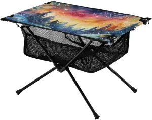 Camping Table Folding Camp Table Camping Tables with Carry Mesh Bag Portable Outdoor Table for Travel Picnic Beach Party BBQ 23.6x15.7inches Colorful Pine Trees