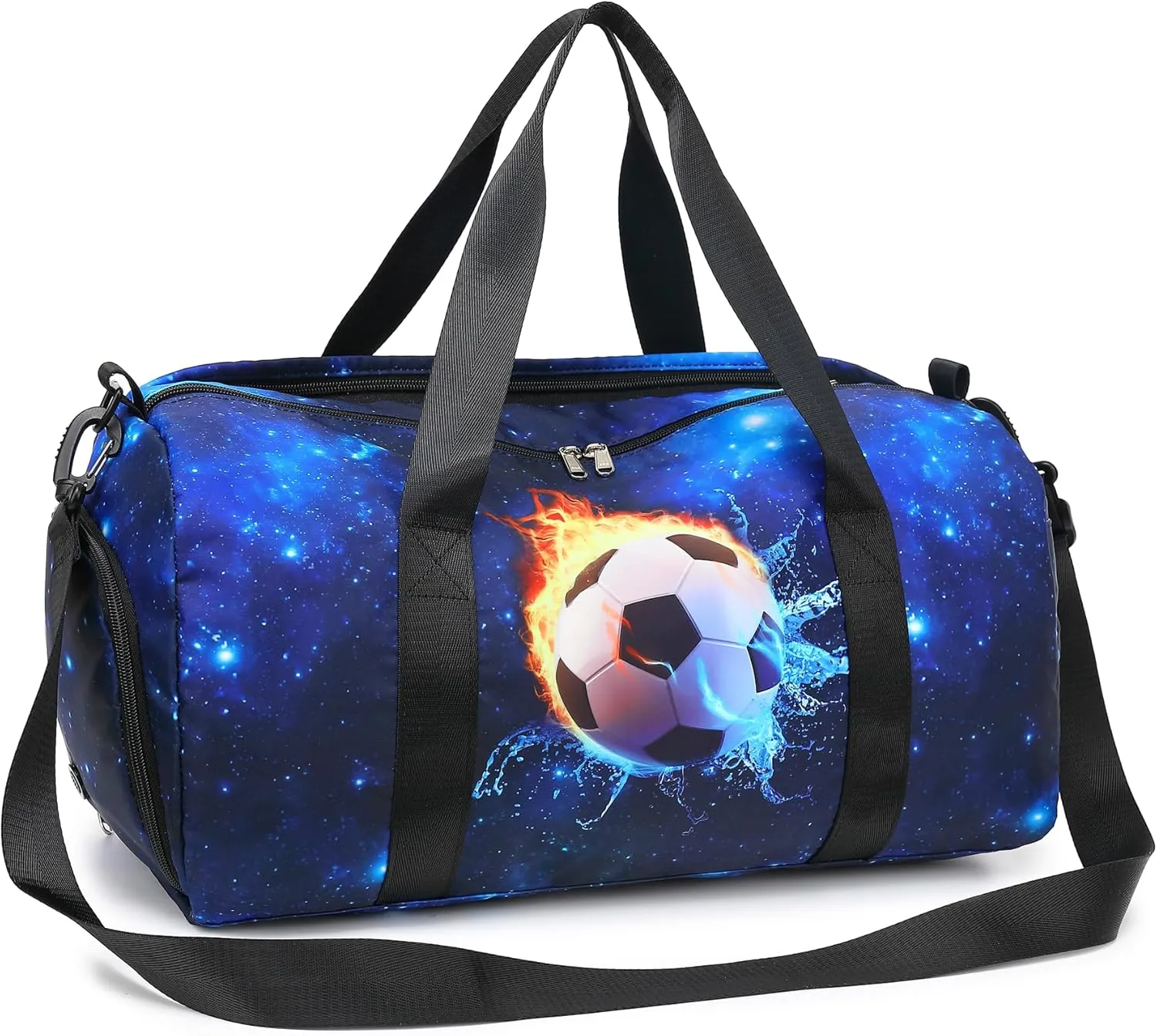 CAMTOP Kids Duffel Bag Overnight Bag for Boys Small Soccer Duffle bag Carry-On Tote for Sport Travel Gym