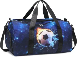 CAMTOP Kids Duffel Bag Overnight Bag for Boys Small Soccer Duffle bag Carry-On Tote for Sport Travel Gym