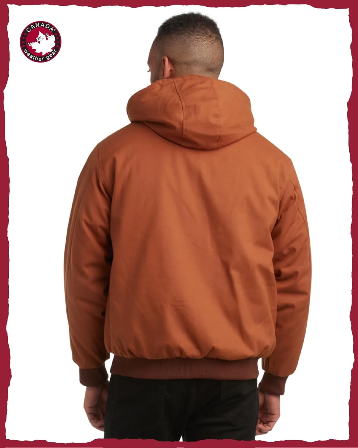 CANADA WEATHER GEAR Men's Bomber Workwear Jacket - Durable Duck Canvas Safety Outerwear with Sherpa Lining (Sizes: S-XXL)