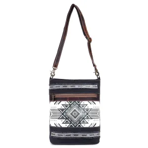 Canvas & Leather Women's Cross Body - Black/White