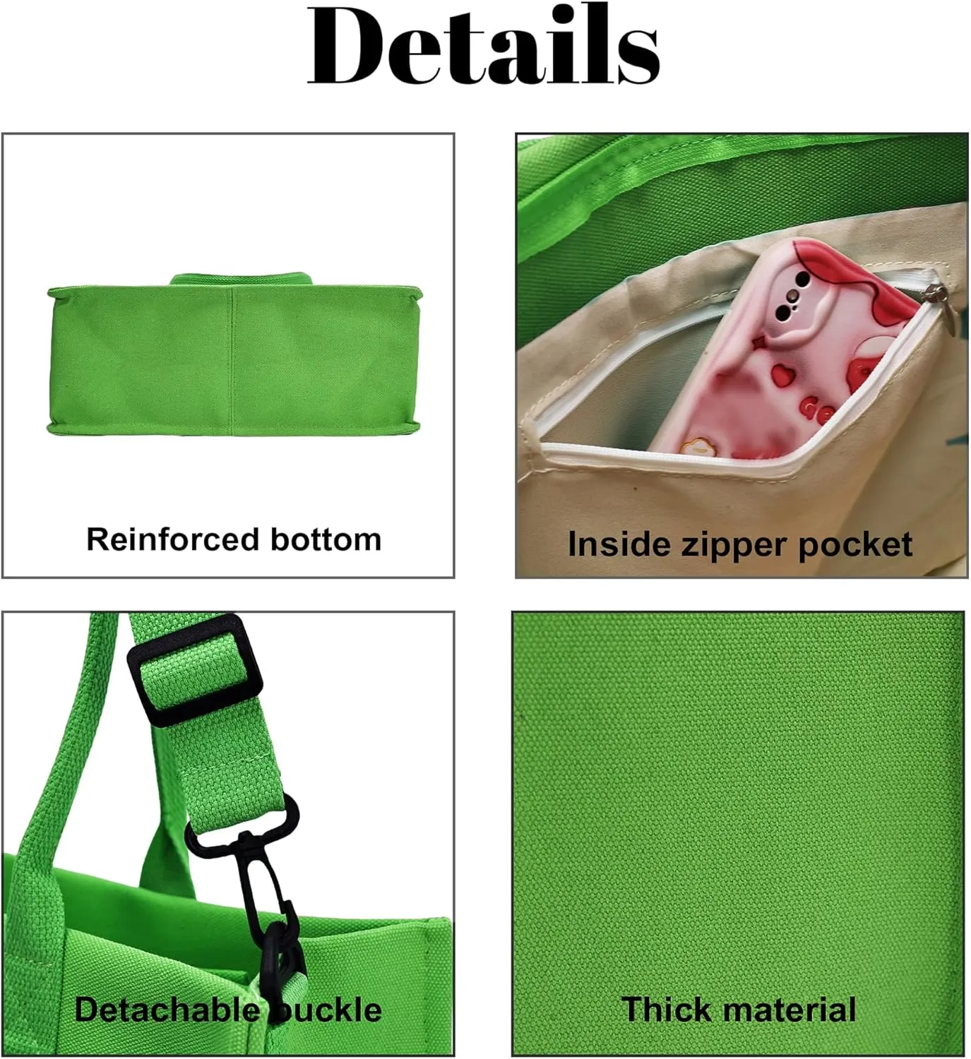 Canvas Tote Bag Shoulder Handbags with Zipper Work Bags for Women Crossbody Bags Tote Bag with Compartments for Work