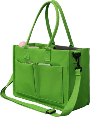 Canvas Tote Bag Shoulder Handbags with Zipper Work Bags for Women Crossbody Bags Tote Bag with Compartments for Work