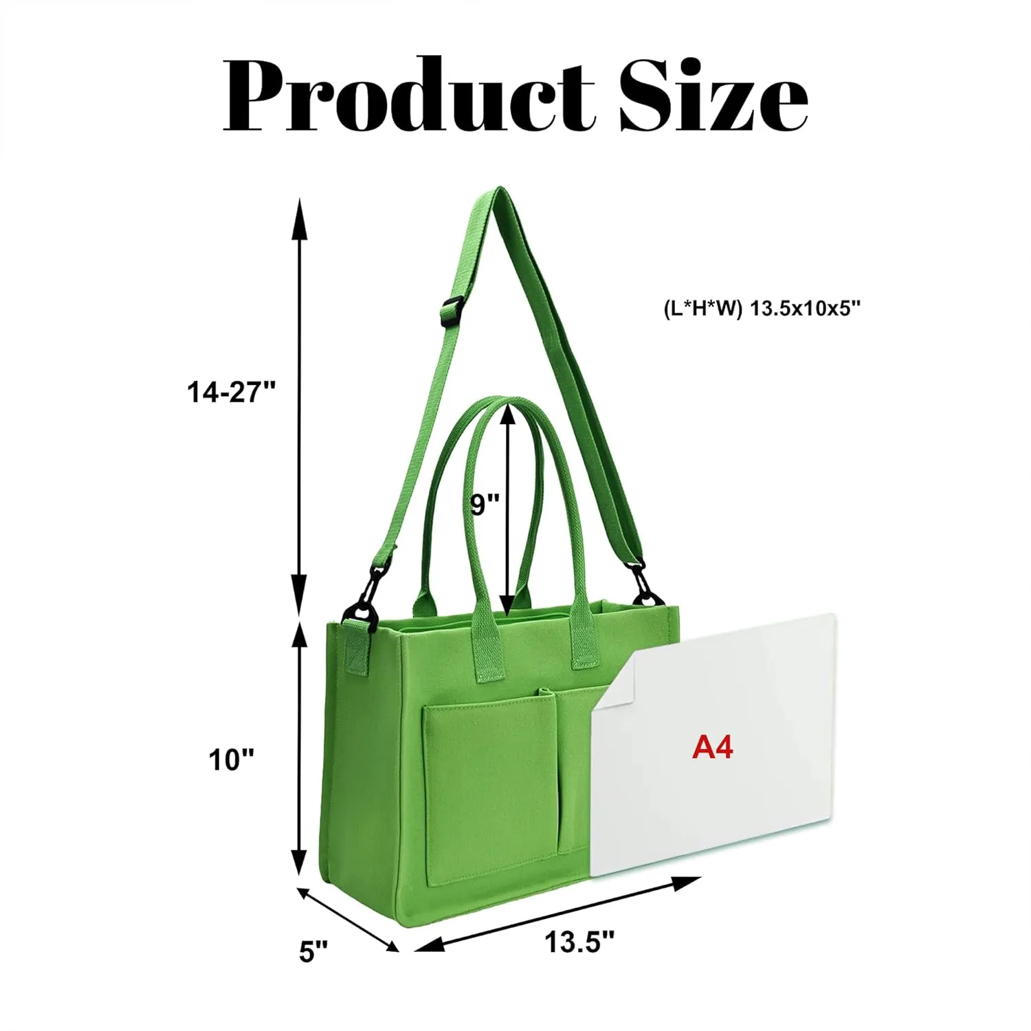 Canvas Tote Bag Shoulder Handbags with Zipper Work Bags for Women Crossbody Bags Tote Bag with Compartments for Work
