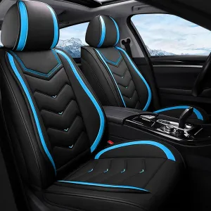 Car Seat Covers Fit for Mitsubishi 2000-2025, Stylish Sport Seat Covers, Waterproof Wear-Resistant Premium Nappa Leather Car Seat Covers.(2 Pcs Front/Black Blue)