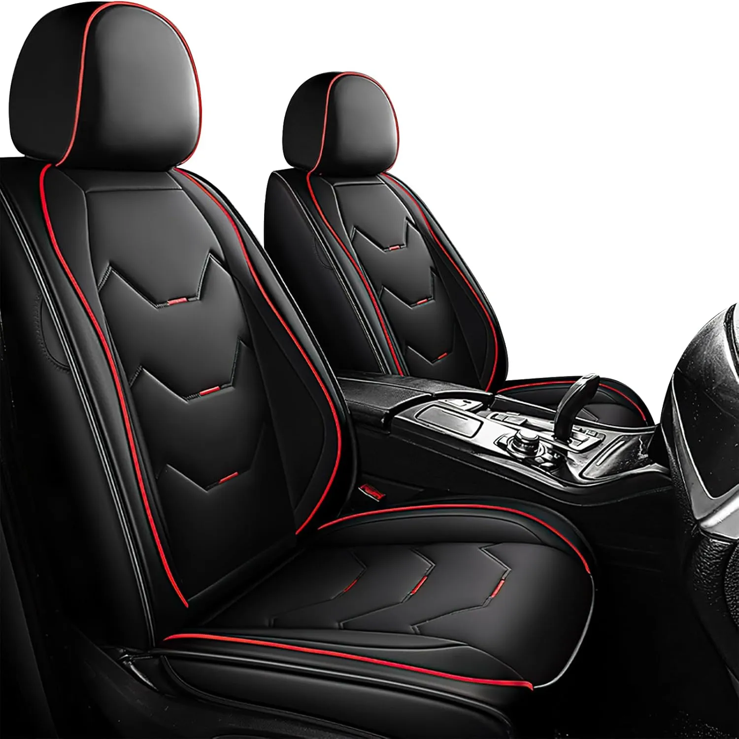 Car Seat Covers Fit for RAM ProMaster 1500 2500 3500 2014-2025, Seat Covers Waterproof, Premium Faux Leather Sports Fashion Style Car Cover, Breathable Front Seat Covers(2-Seats Standard, Black)