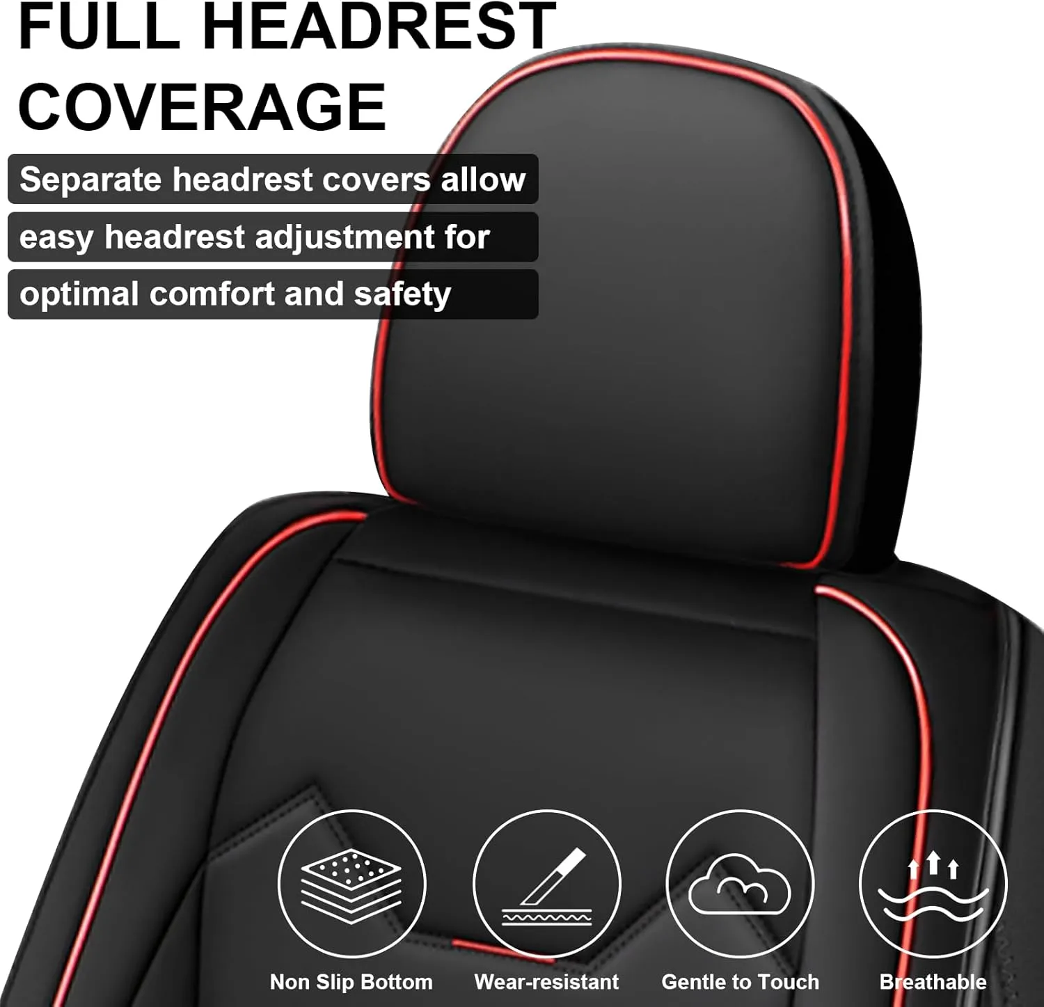 Car Seat Covers Fit for RAM ProMaster 1500 2500 3500 2014-2025, Seat Covers Waterproof, Premium Faux Leather Sports Fashion Style Car Cover, Breathable Front Seat Covers(2-Seats Standard, Black)