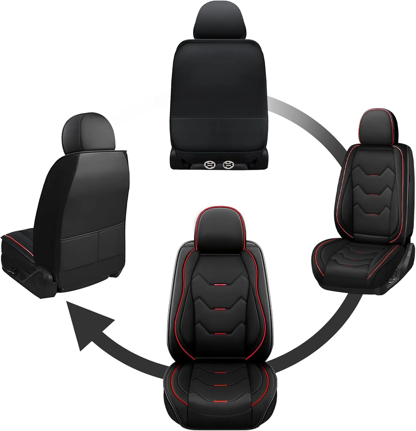 Car Seat Covers Fit for RAM ProMaster 1500 2500 3500 2014-2025, Seat Covers Waterproof, Premium Faux Leather Sports Fashion Style Car Cover, Breathable Front Seat Covers(2-Seats Standard, Black)