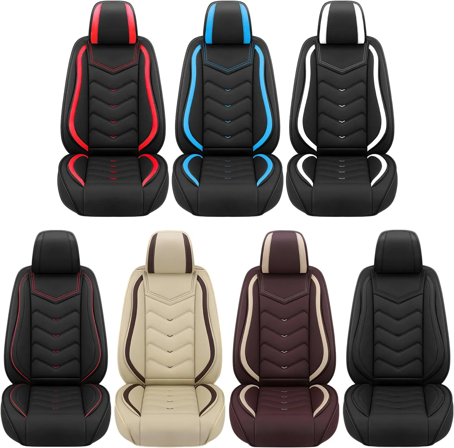 Car Seat Covers Fit for Volvo 2000-2025, Stylish Sport Seat Covers, Waterproof Wear-Resistant Premium Nappa Leather Car Seat Covers.(2 Pcs Front/Black Blue)