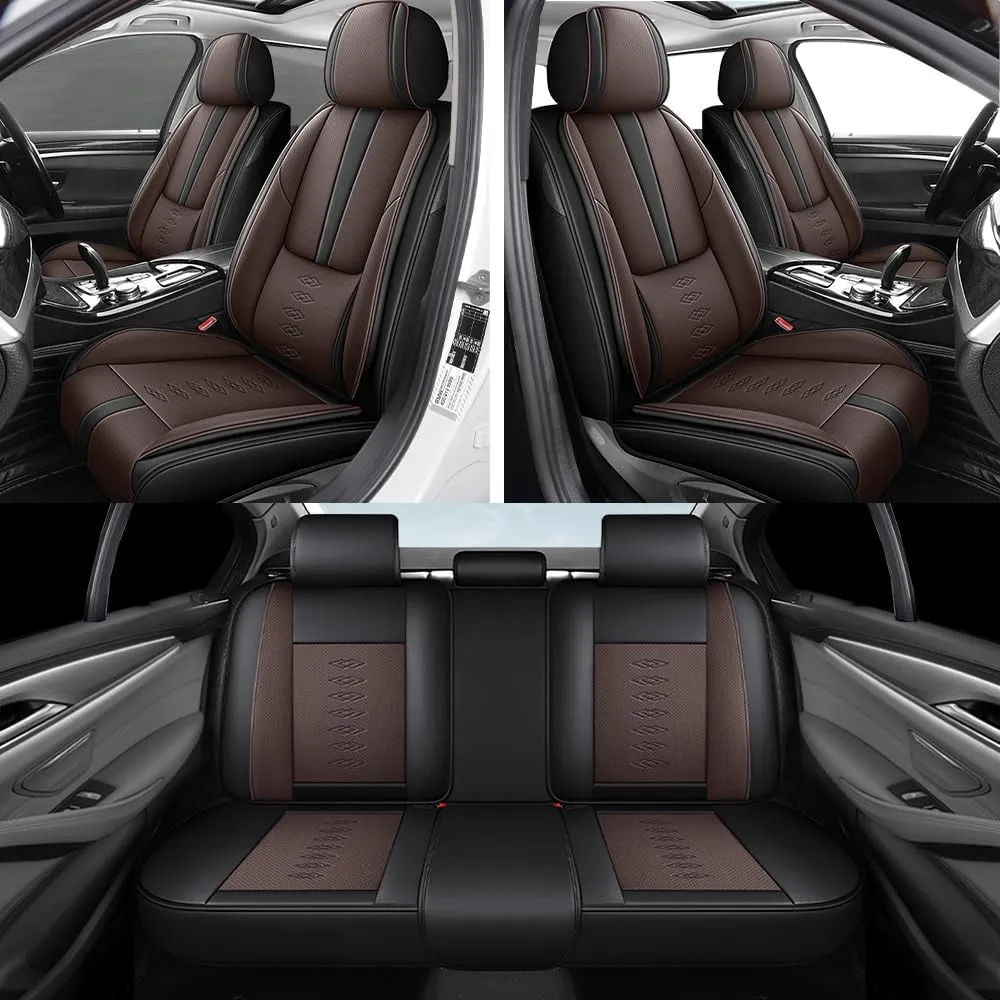 Car Seat Covers for Lincoln Corsair/MKC/MKS/MKT/MKX/MKZ/MKZ Hybrid/Nautilus/Navigator,Seat Covers 5-Seats Standard(Black Coffee)