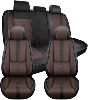 Car Seat Covers for Lincoln Corsair/MKC/MKS/MKT/MKX/MKZ/MKZ Hybrid/Nautilus/Navigator,Seat Covers 5-Seats Standard(Black Coffee)