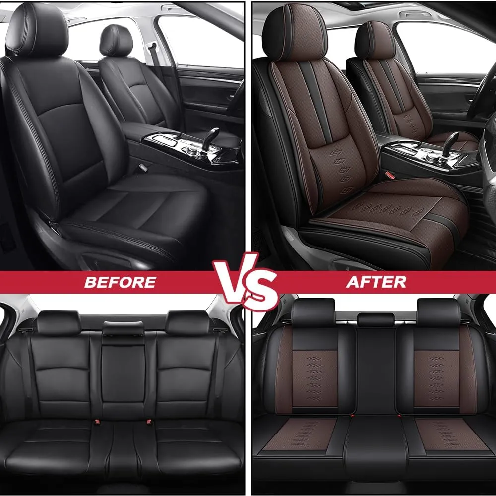Car Seat Covers for Lincoln Corsair/MKC/MKS/MKT/MKX/MKZ/MKZ Hybrid/Nautilus/Navigator,Seat Covers 5-Seats Standard(Black Coffee)