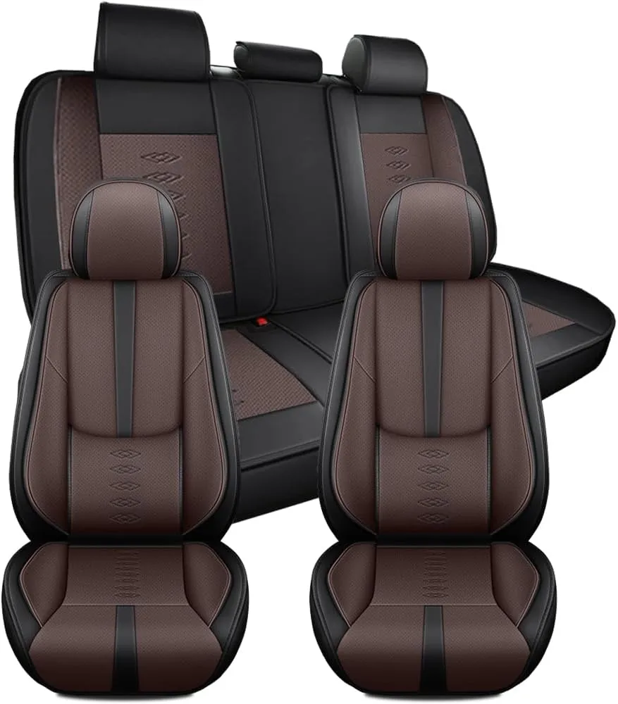 Car Seat Covers for Lincoln Corsair/MKC/MKS/MKT/MKX/MKZ/MKZ Hybrid/Nautilus/Navigator,Seat Covers 5-Seats Standard(Black Coffee)