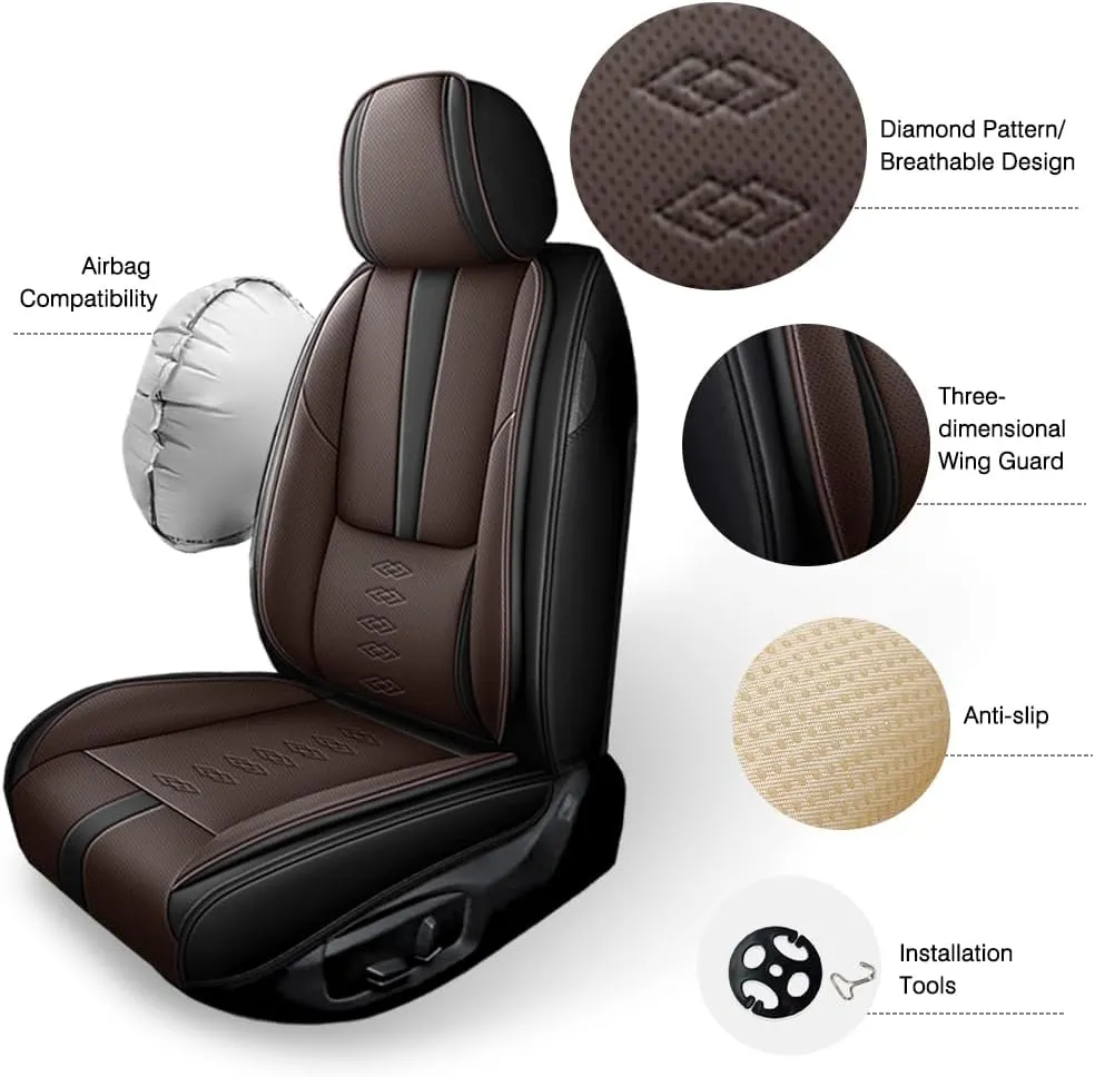 Car Seat Covers for Lincoln Corsair/MKC/MKS/MKT/MKX/MKZ/MKZ Hybrid/Nautilus/Navigator,Seat Covers 5-Seats Standard(Black Coffee)