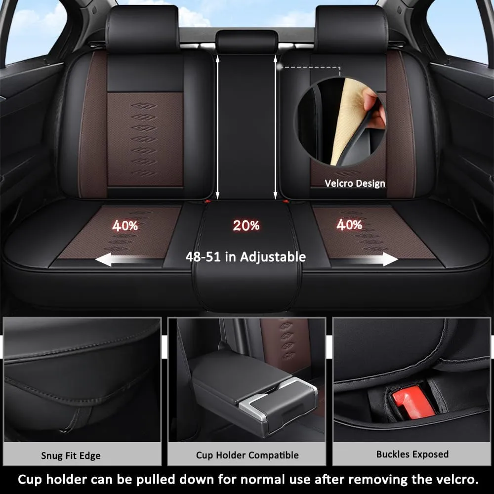 Car Seat Covers for Lincoln Corsair/MKC/MKS/MKT/MKX/MKZ/MKZ Hybrid/Nautilus/Navigator,Seat Covers 5-Seats Standard(Black Coffee)