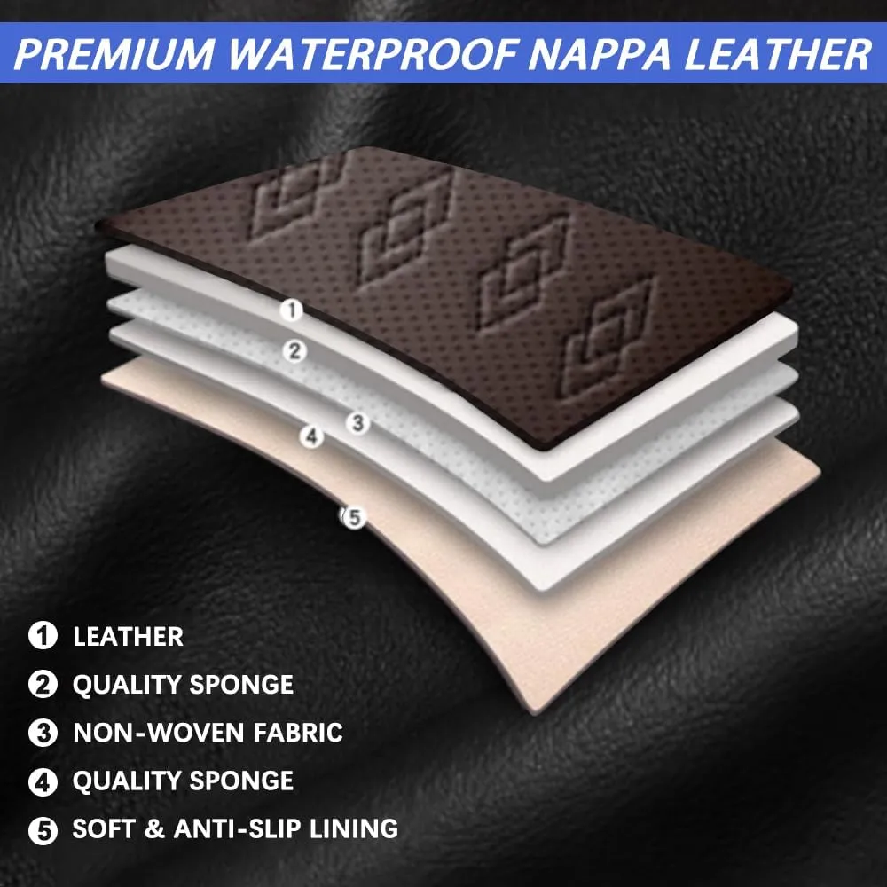 Car Seat Covers for Lincoln Corsair/MKC/MKS/MKT/MKX/MKZ/MKZ Hybrid/Nautilus/Navigator,Seat Covers 5-Seats Standard(Black Coffee)