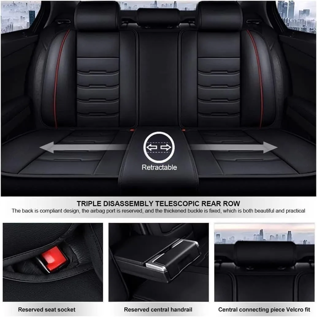 Car Seat Covers Full Set 5 Seat for Ligier JS50 2000-2024, Leather Seat Covers Luxury Seat Cover Front and Rear Seat Protectors, Leather Car Seat Covers Waterproof(E(Coffee))