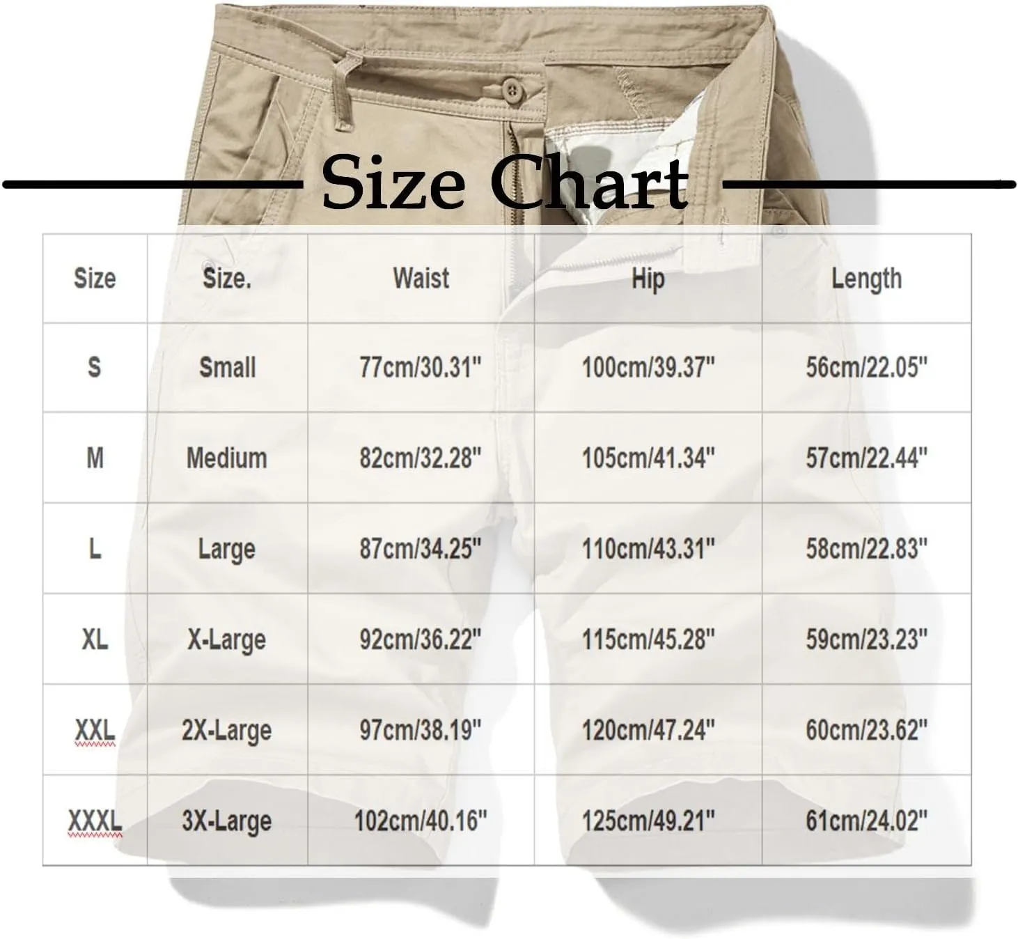 Cargo Hiking Shorts for Men Casual Button Zipper Elastic Waist Pants Lightweight Beach Shorts with Multi-Pocket