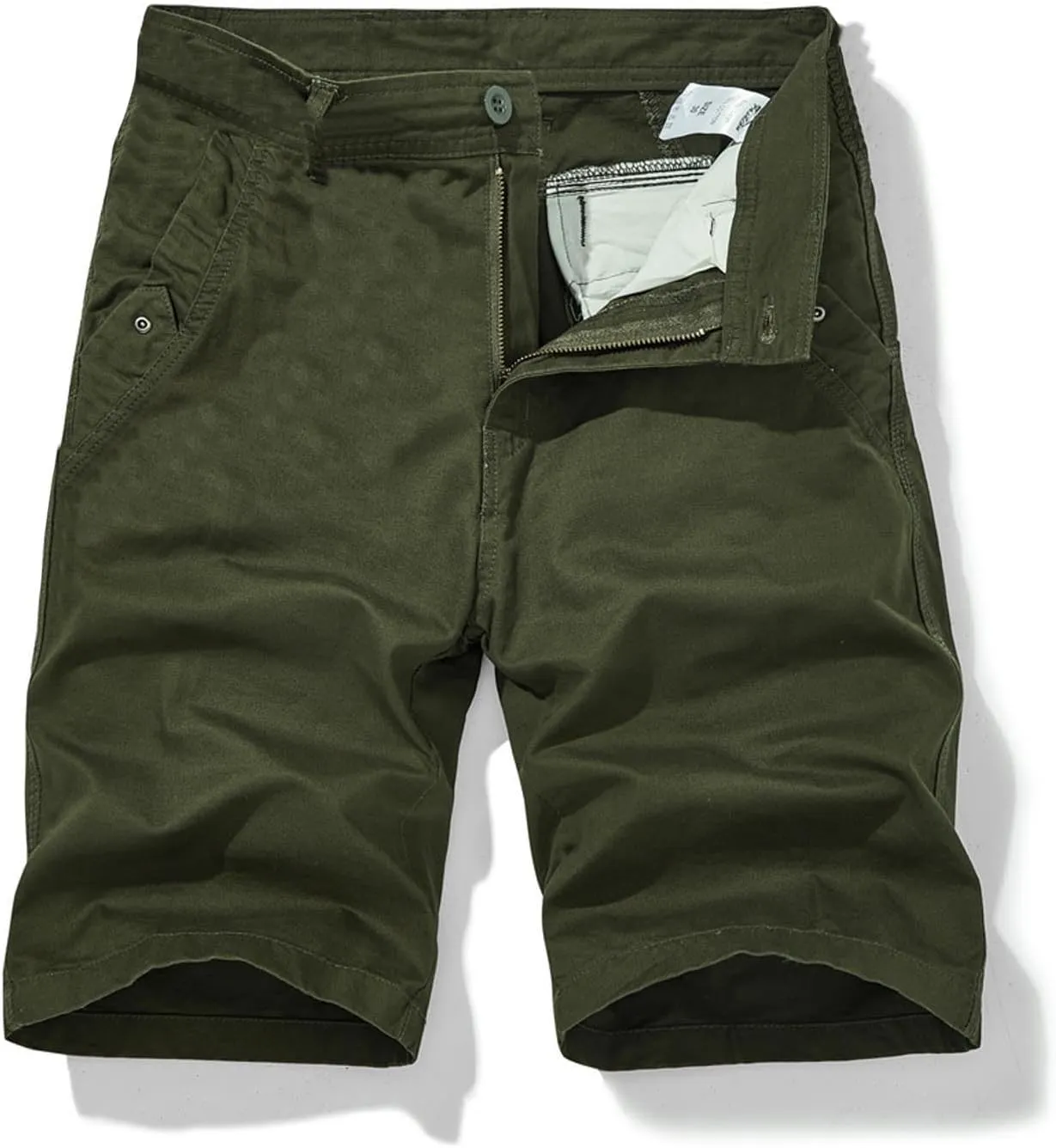 Cargo Hiking Shorts for Men Casual Button Zipper Elastic Waist Pants Lightweight Beach Shorts with Multi-Pocket