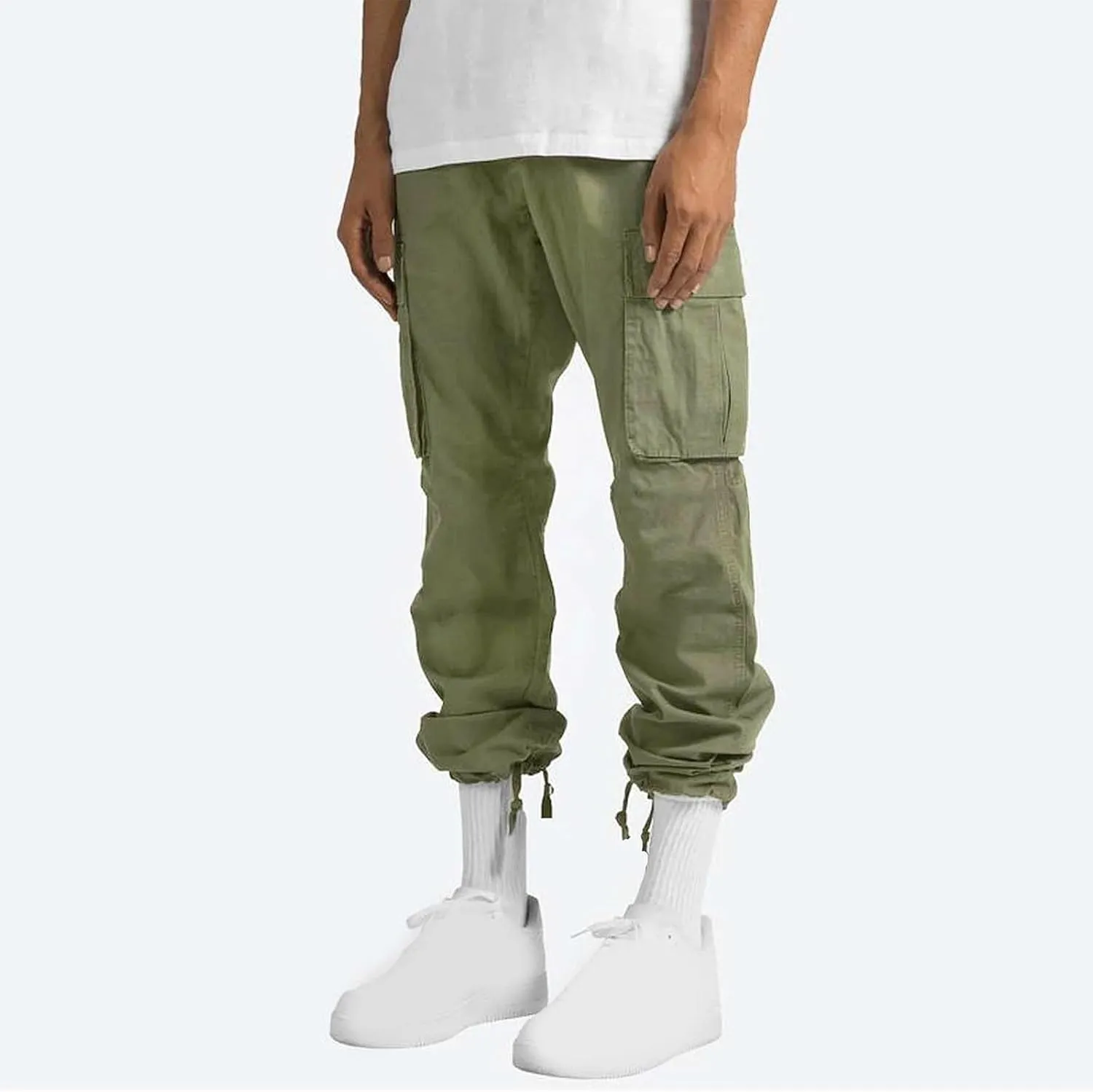 Cargo Pants for Men Casual Baggy Utility Work Hiking Joggers Relax Fit Big and Tall Trousers with Multi Pockets