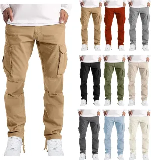 Cargo Pants for Men Tactical Jogging Pants Baggy Wide Leg Sweatpants Elastic Waist Jogger Pants with Multi Pockets