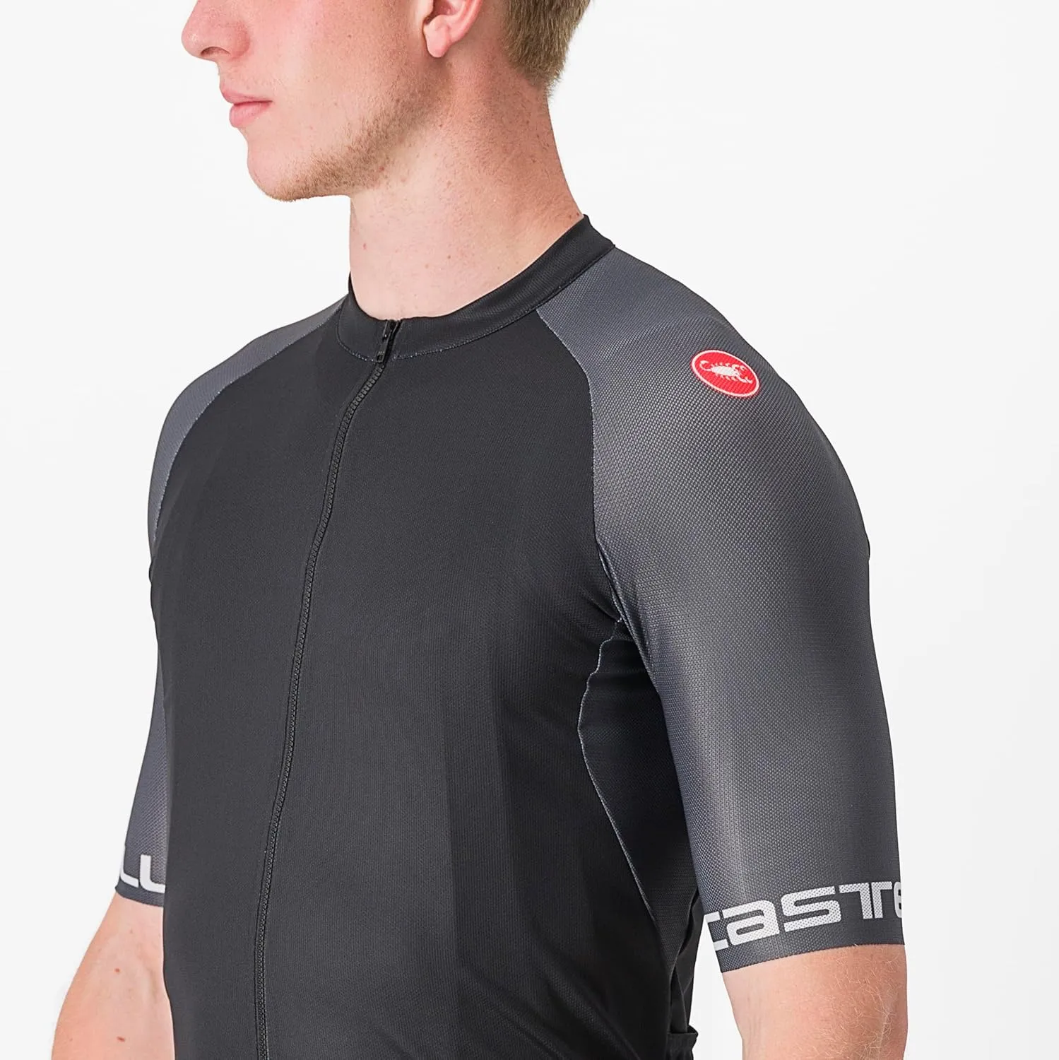 CASTELLI Men’s Entrata VI Jersey, Quarter Length Sleeve Zip Up Jersey for Aerodynamics, Gravel Biking & Race Cycling