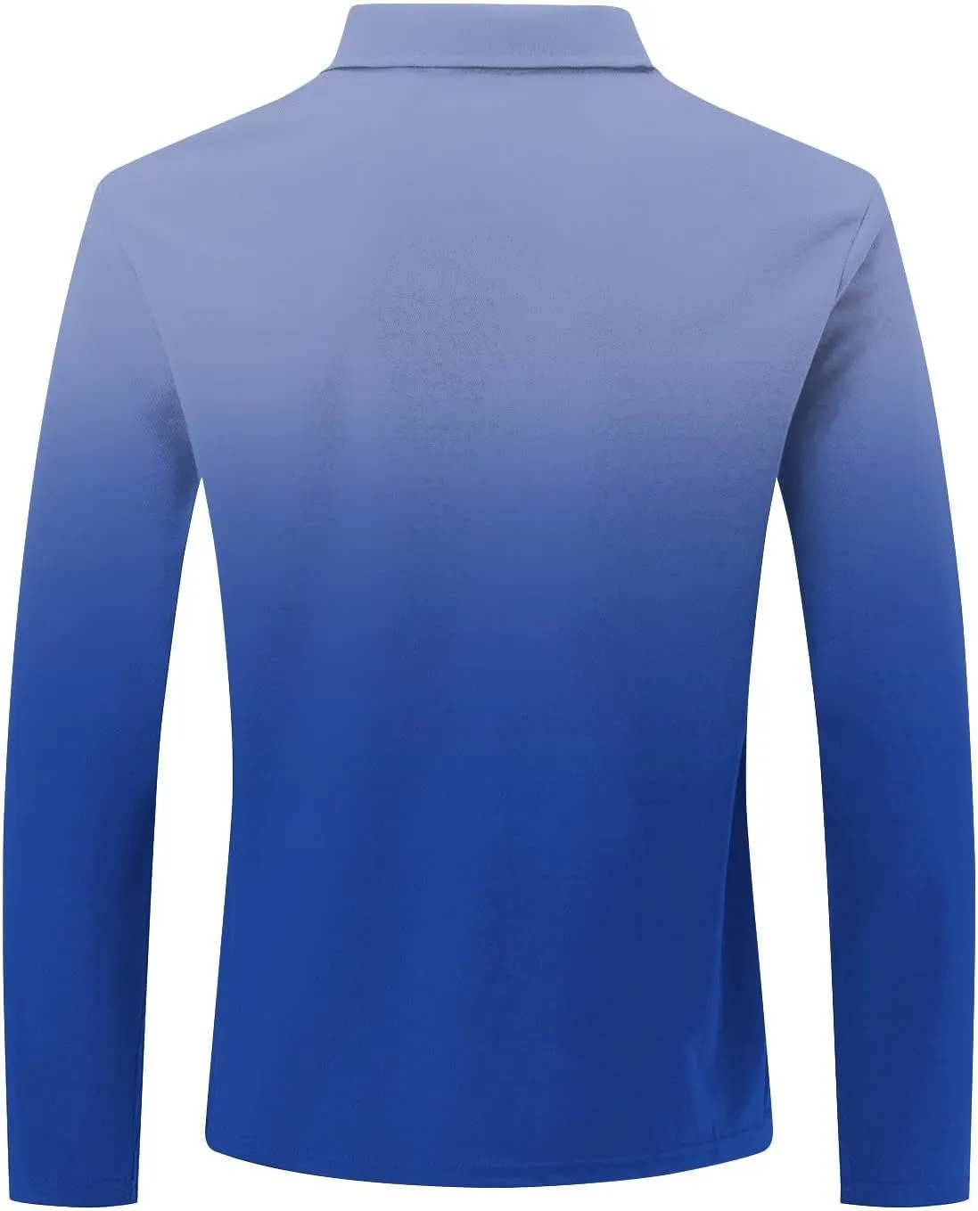 Casual Long Sleeve Polo Shirts for Men 2024 Long Sleeve Zipper Golf t-Shirt Gradient Color Basic Tees Pullover Tops