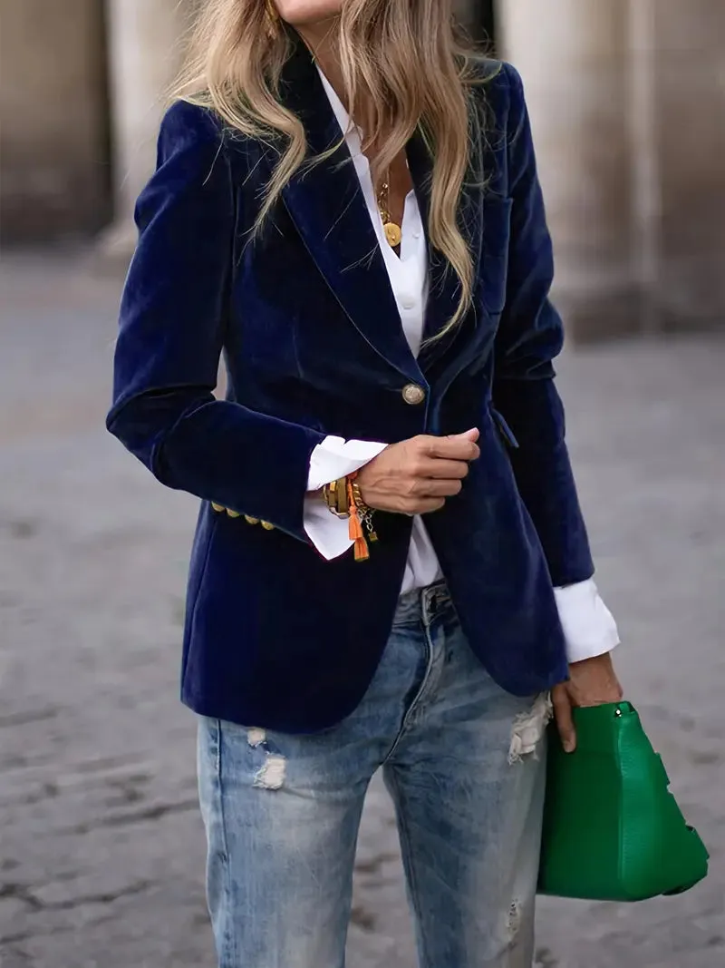 Caterina™ | Elegant Velvet Blazer