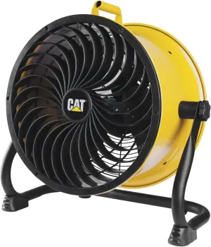 CATERPILLAR High Velocity 14" Drum Air Circulator Fan with Heavy Duty Industrial Grade 360-degree Adjustable Drum Head, and 2300 CFM Dual Ball Bearing 4-speed Motor, Yellow
