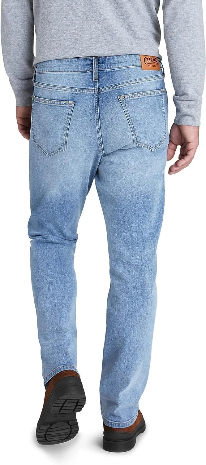 Chaps Men's Jeans - Straight Leg Comfort Stretch Denim Jeans - Regular Slim Fit Jeans for Men