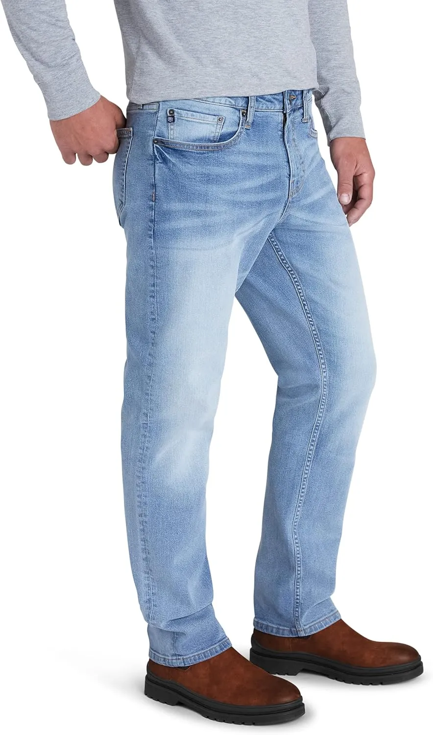 Chaps Men's Jeans - Straight Leg Comfort Stretch Denim Jeans - Regular Slim Fit Jeans for Men