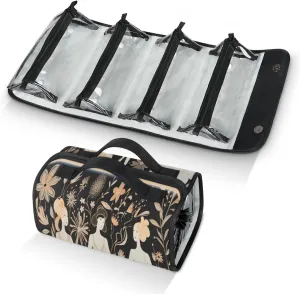 Characters Pattern Shape Toiletry Bag Water Proof Travel Makeup Case Large Capacity 4 in 1 Foldable Cosmetics Storage for Women Men Removable Zipper Clear PVC Pockets