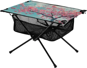 Cherry Blossom Tree Portable Folding Camping Table, Compact Lightweight Beach Table with Carrying Bag for Outdoor Picnics, BBQs, Camp
