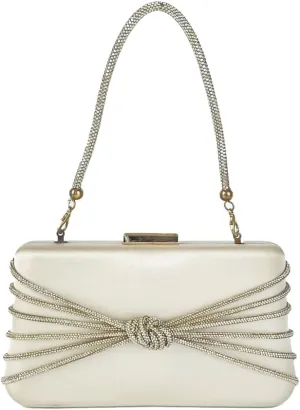 Chic Rhinestone Chain Knot Clutch - Stylish Evening Handbag for Women, Crossbody Party & Wedding Purse