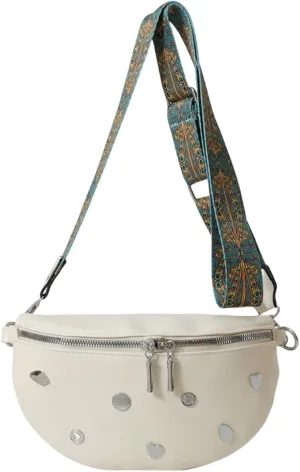Chic Waist Packs for Women - PU Leather, Versatile Design, Adjustable Wide Strap, Multi-Compartment,Travel, Sports (White)