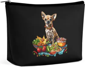 Chihuahua Taco-Tortilla Travel Makeup Bag Toiletry Bags Waterproof Portable Pouch Make Up Organizer