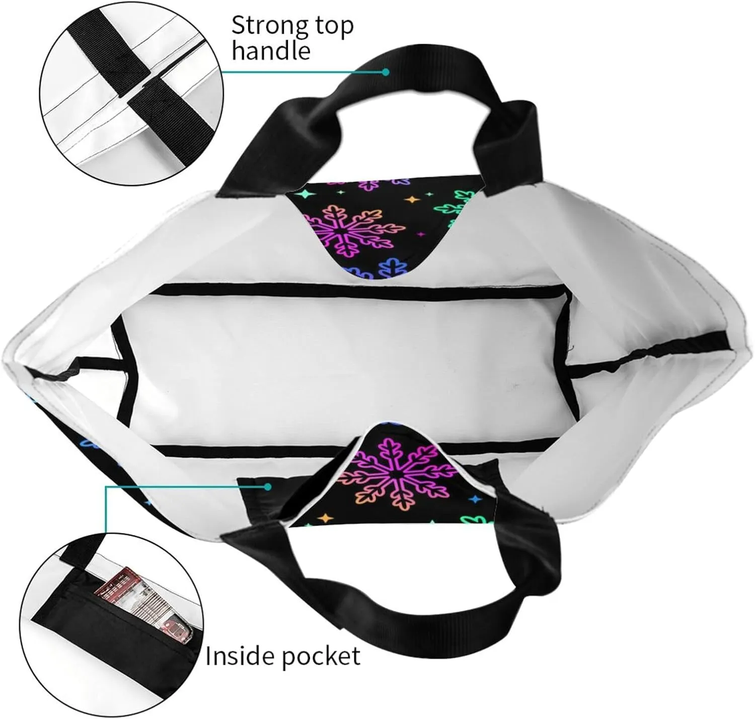 Christmas Snowflake Women Tote Bag Large Shoulder Bag Top Handle Handbag for Shopping, Gym, Work