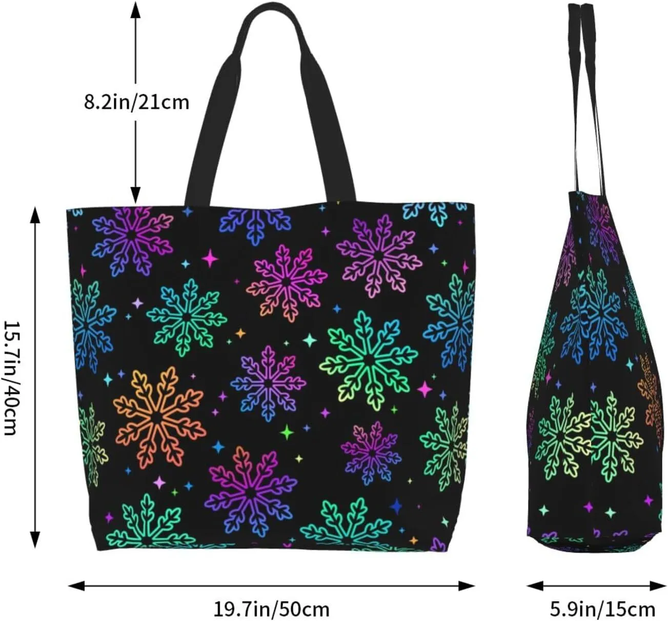 Christmas Snowflake Women Tote Bag Large Shoulder Bag Top Handle Handbag for Shopping, Gym, Work