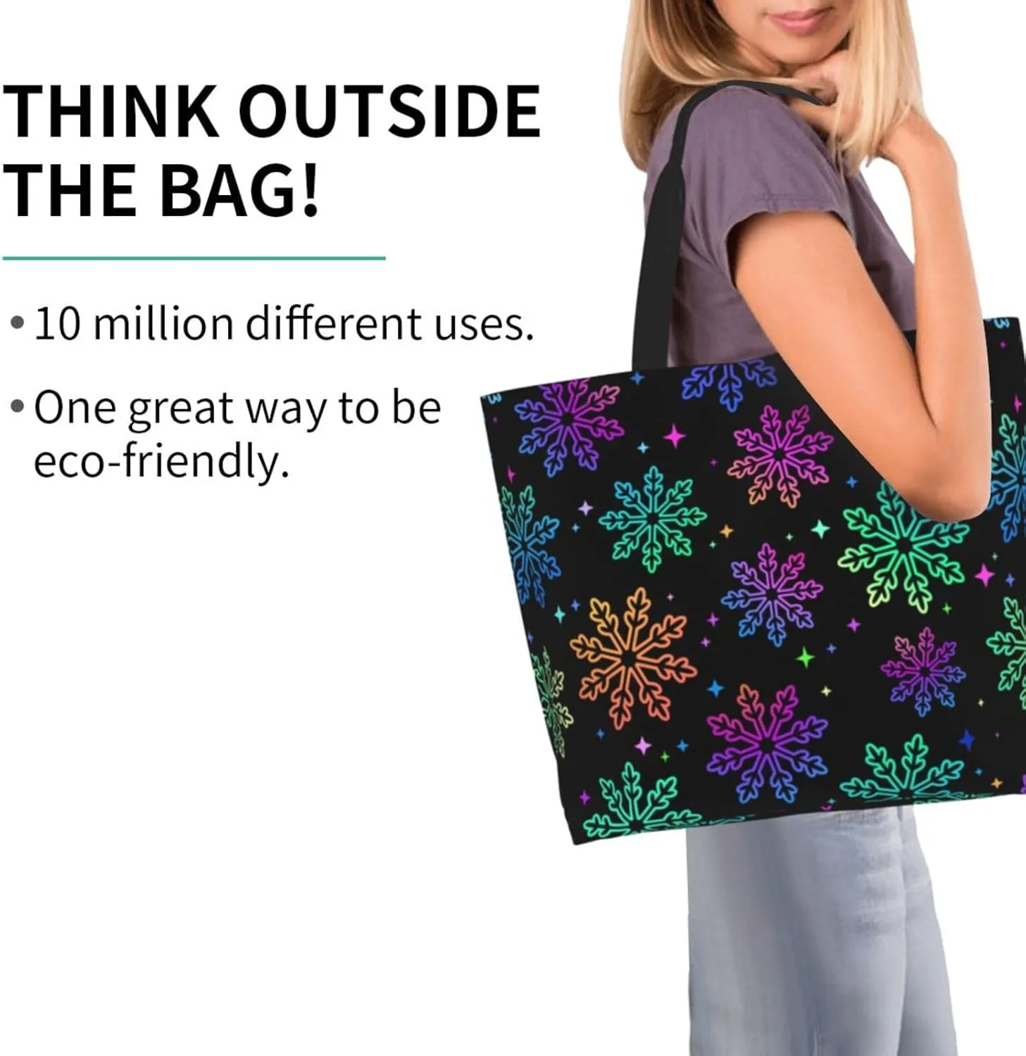 Christmas Snowflake Women Tote Bag Large Shoulder Bag Top Handle Handbag for Shopping, Gym, Work