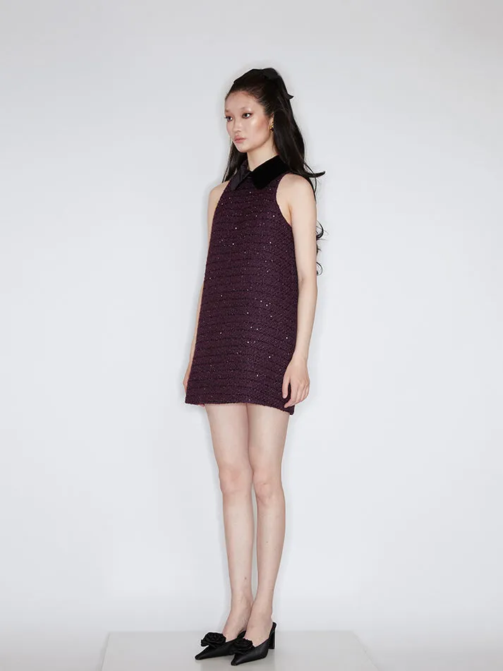 Clara Collared Dress with Sequin Detail
