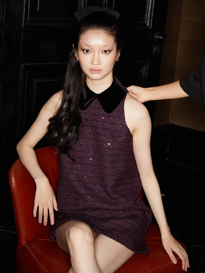 Clara Collared Dress with Sequin Detail