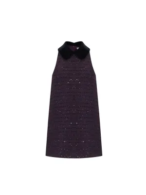 Clara Collared Dress with Sequin Detail