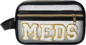 Clear Chenille Letter Makeup Bag，Transparent Waterproof Cosmetic Bag, Sunscreen Accessories Storage Organization